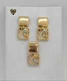 (1-6434) Gold Laminate- Square Set - BGF - Fantasy World Jewelry