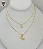 (1-6016) Gold Laminate - Peace Layering Necklace - BGO - Fantasy World Jewelry