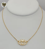 (1-6122) Gold Laminate - Eye Necklace - BGF - Fantasy World Jewelry