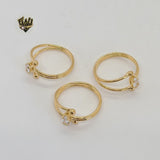 (1-3111) Gold Laminate - Zircon Adjustable Ring - BGF - Fantasy World Jewelry