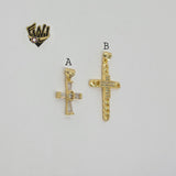 (1-2258) Gold Laminate - Cross Pendants - BGO