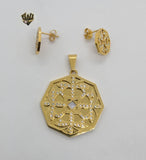 (4-9119) Stainless Steel - Zircon Set. - Fantasy World Jewelry