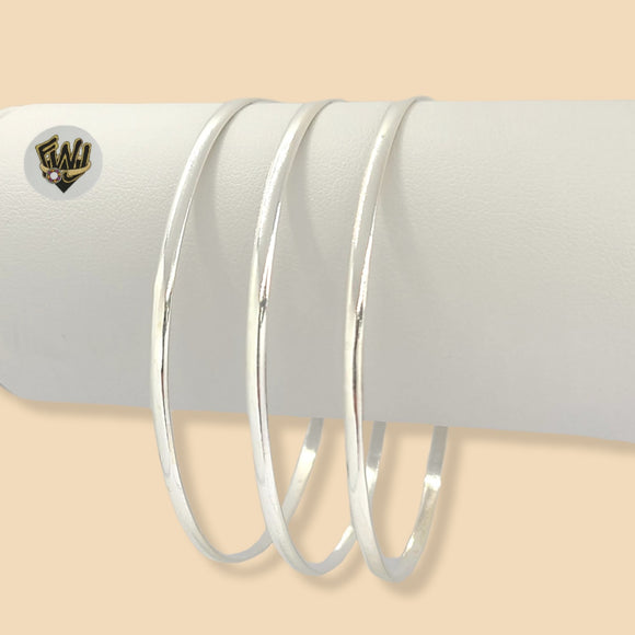 (2-0613) 925 Sterling Silver - 2.5mm Classic Plain Bangle - 2.1/2