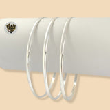 (2-0613) 925 Sterling Silver - 2.5mm Classic Plain Bangle - 2.1/2" - Fantasy World Jewelry