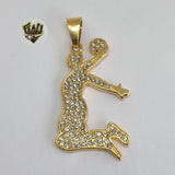 (4-2337) Stainless Steel - Men Zircon Pendant. - Fantasy World Jewelry