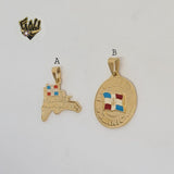 (1-2228-1) Laminado Oro - Colgantes Bandera - BGF