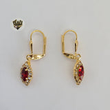(1-1175) Gold Laminate - Long Earrings - BGF - Fantasy World Jewelry