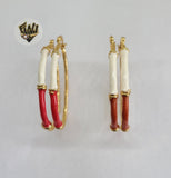(1-2734) Gold Laminate - Colorful Hoops - BGO - Fantasy World Jewelry