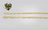 (1-0043) Gold Laminate - 4mm Flat Marine Anklet - 10" - BGF - Fantasy World Jewelry