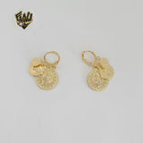 (1-2978-6) Gold Laminated - Coin Charms Hoops - BGF