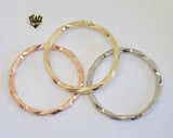 (1-4058) Gold Laminate - 11mm Three Tones Bangles - Triple - BGO - Fantasy World Jewelry