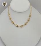 (1-6073) Gold Laminate - Shell Necklace - BGO - Fantasy World Jewelry