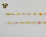 (1-1610) Gold Laminate - 6.5mm Flowers Link Chain - BGF