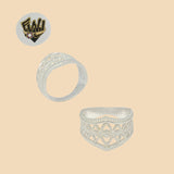 (2-5037) 925 Sterling Silver - Alternative Flower Ring - Fantasy World Jewelry