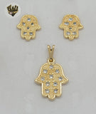 (1-6025) Gold Laminate - Hamsa Hand Set - BGF - Fantasy World Jewelry