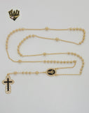 (1-3343) Gold Laminate - 3.5mm Divine Child Rosary Necklace - 24" - BGO.