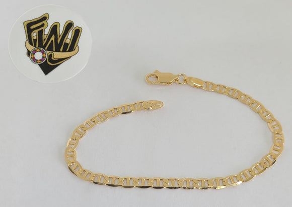 (1-0421) Gold Laminate Bracelet - 4mm Marine Link - 7